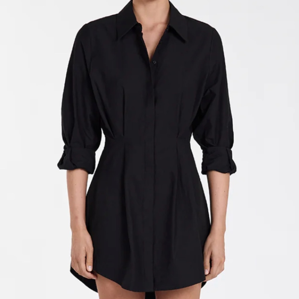 Rachel Black Shirt Mini Dress